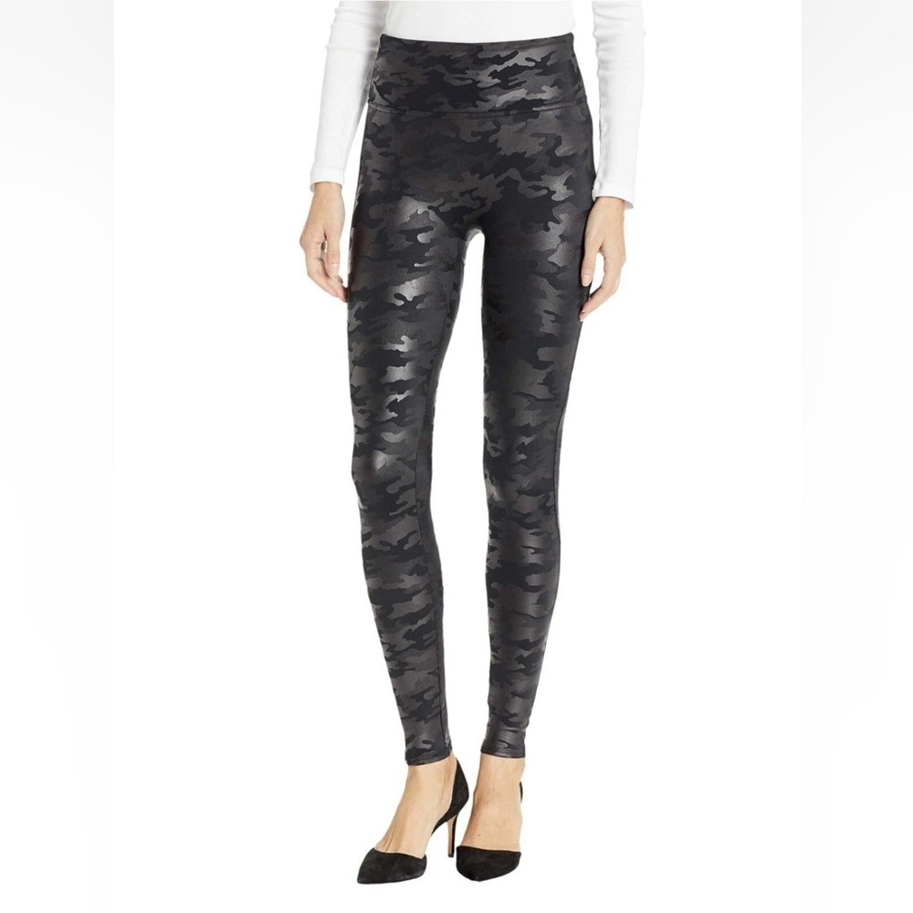 SPANX Faux Leather Camo Leggings Sz 2X High Rise Power Waistband | Style 20185R. - Picture 5 of 8